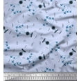 thumbnail image 1 of Soimoi Polyester Crepe Fabric Airplane,Guitar Wire & Notes Musical Instrument Decor Fabric Printed Yard 42 Inch Wide, 1 of 3