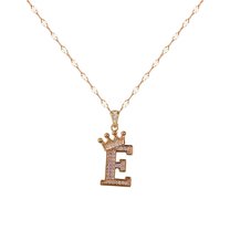 KDSJSXW Collar for Women Copper Gold Plated Crown 26 Letter Pendant Necklace Personalized Letter Heart Choker Necklace Gift for Women Necklace Jewelry Layering Necklaces for Women (E,One Size)