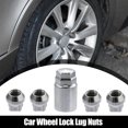 thumbnail image 1 of X Autohaux M14x15 Car Wheel Lock Lug Nuts Set Anti Theft Lug Nut Screw Fit for Tesla 3 S X Y 2012-2022-Pack of 5 Silver Tone, 1 of 5