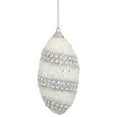 thumbnail image 4 of Northlight 4ct Beaded Swirl Shatterproof Finial Christmas Ornament Set 4.5" - Silver/White, 4 of 4