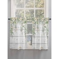 thumbnail image 5 of Watercolor Floral 2 Panel Kitchen Curtains for Windows, Spring Flowers Leaves Botanical Wood Grain Bathroom Privacy Curtain, Home Décor Window Treatment for Bedroom/Living Room 55"x45", 5 of 6