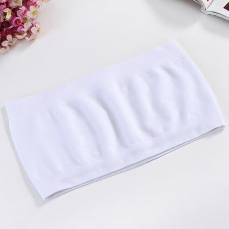 

BIZIZA Bras for Women Strapless Tube Top Lady Vest Bandeau Sexy Tops White Free size