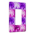 thumbnail image 1 of KuzmarK™ 1 Gang Rocker Wall Plate - Norwegian Fjord Horses Abstract Horse Pink Pattern Art by Denise Every, 1 of 1