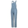 thumbnail image 3 of SAYOO Women's Sleeveless Denim Jumpsuit, Multi-Pocket Long Bodysuit, Solid Color One-Piece Clothes, 3 of 9