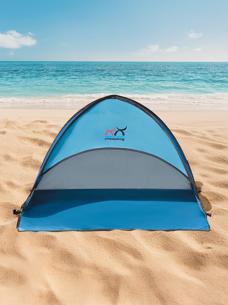 Small Beach Outdoor Sun - Shade Tent For Sunbathing, Lightweight And Durable, Spacious Enough, Pink - Blue, Ideal For Beach Leisure
