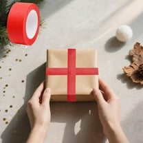 Feltree Christmas Gift Wrapping Tape Wide 0.6 Inch 43 Feet Strong Adhesive Hand-Tearable for DIY Crafts and Holiday Decor