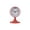 Red, variant on Qiweii Minimal Round Desk Clock - Silent Quartz Analog Table Clock with Pedestal Base, for Bedroom Office