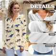 thumbnail image 6 of DISNIMO Shark Printed Shirts for Women Waffle Hoodies V Neck Sweatshirts Long Sleeve Pullover Tops for Daily Wear, XL, 6 of 7