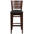 thumbnail image 6 of Flash Furniture 2 Pk. Darby Series Slat Back Walnut Wood Restaurant Barstool - Black Vinyl Seat, 6 of 7