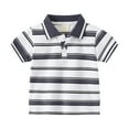 thumbnail image 1 of YTDSCS T-Shirt d'Été pour Garçons, Manches Courtes, Rayé, Col à Revers, Doux, pour 2-12 Ans, 1 of 9