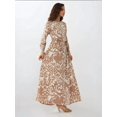thumbnail image 6 of Printed Crew Neck Maxi Dress with Belt, 6 of 7