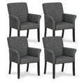 thumbnail image 1 of Gymax Set of 4 Arm Chair Guest Chair Home Office w/ Wooden Legs Grey, 1 of 10