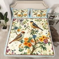 thumbnail image 2 of Feelyou Cartoon Bird Floral Twin Sheet Sets, Vintage Fashion Bedding, 3pcs, 2 of 7
