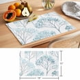 thumbnail image 6 of Turquoise Ombre Leaves Tree Placemats Set of 4 Teal Forest Vintage Place Mats Indoor Wipeable Table Mats Washable Cloth Dining Table Placemats for Kitchen Holiday Party Home Decor 13x19 Inch, 6 of 9