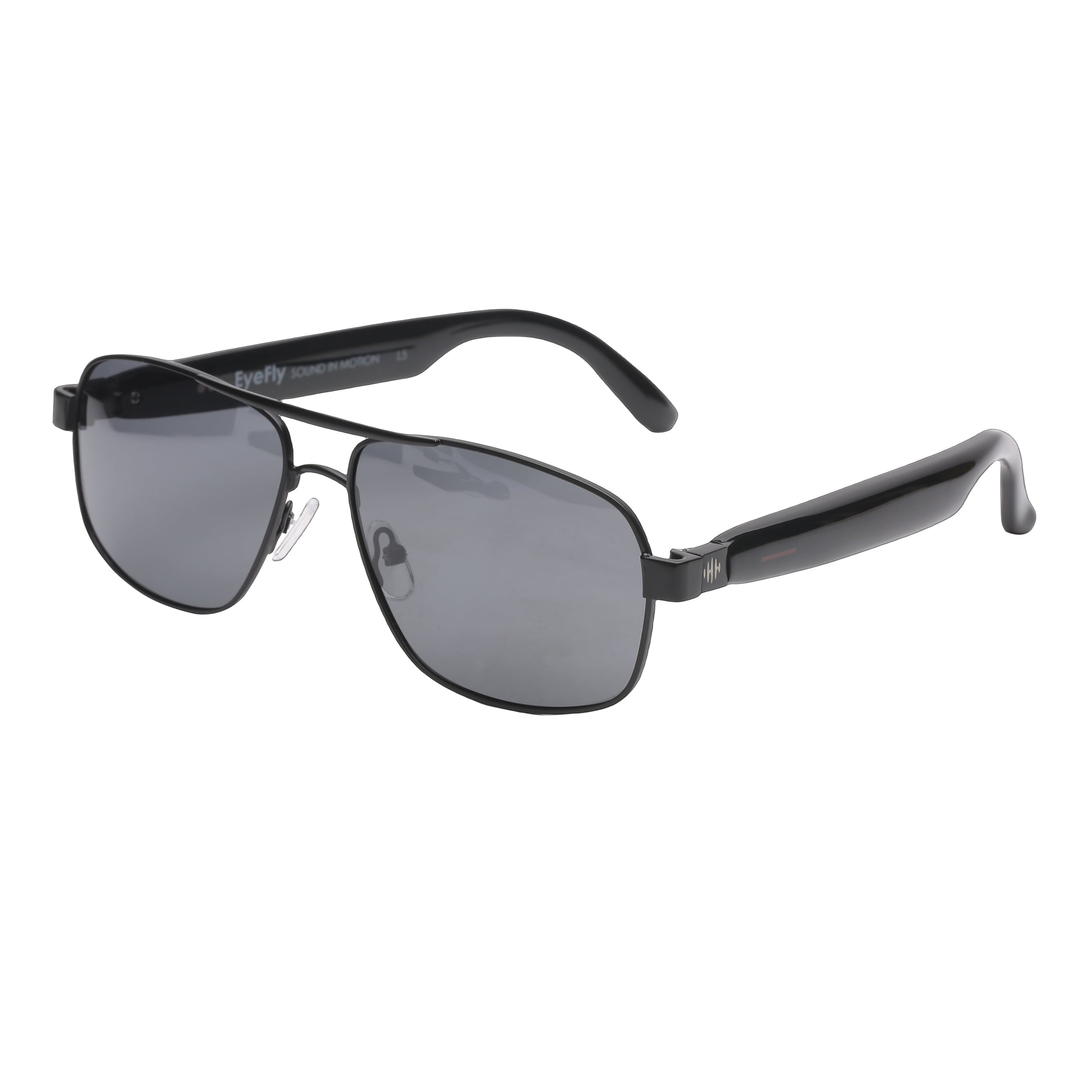 Eyefly Pulse Prescription Ready Bluetooth Rechargeable Mens Sunglasses, Matte Black, Includes Case