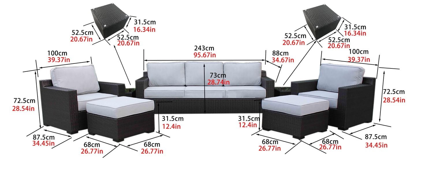 Malibu 9-Piece Conversation Set