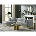 thumbnail image 1 of Inspired Home Anniston Velvet Upholstered Chaise Sectional Sofa w/ Gold Base, (Left), Grey, 1 of 7