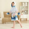thumbnail image 4 of FORMRS Niños Bathrobe Unisex Hooded Robe Soft Plush Pajamas Sleepwear, Size 7-9T, Abstract Painting, 4 of 7