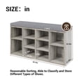 thumbnail image 3 of Kojooin Entryway Bench with Shoe Storage, Padded Seat, 10 Adjustable Cubbies and Side Pockets for Organised Storage, 3 of 9
