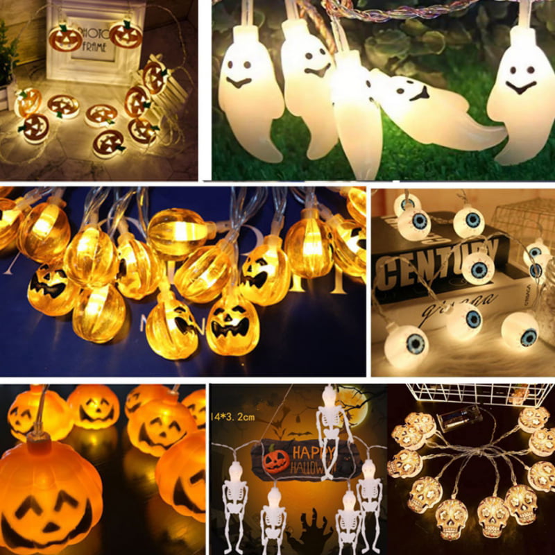 Halloween Pumpkin String Fairy LED Lights Party Decor Outdoor Hanging Prop Lamp 