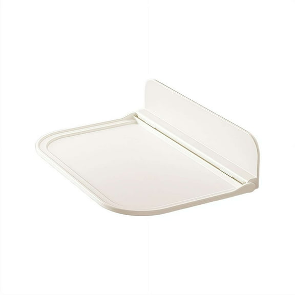 Foldable Floating Shelves for Wall | No Drill White Wall Shelves | Small Floating Shelf for Bathroom, Bedroom, RV, KitchenAdhesive Shelves for Phones, Watches, Personal Items | Renter Friendly