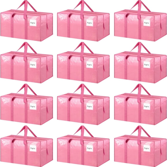 Bolsas de mudanza FYGRIP extra resistentes, grandes, paquete de 12 unidades, rosas