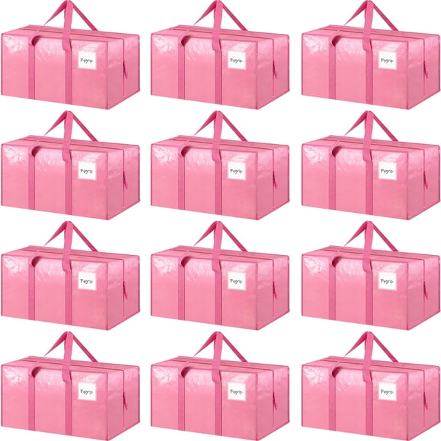 Bolsas de mudanza FYGRIP extra resistentes, grandes, paquete de 12 unidades, rosas