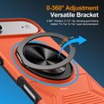 thumbnail image 7 of for iPhone Air Case, Hybrid Ultra Slim Shockproof Cover with 360° Rotating Alloy Ring Kickstand, Magnetic Drop Protective Stylish Design Case Cover for iPhone Air, Orange, 7 of 7