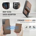 thumbnail image 5 of For Samsung Galaxy S21 FE 5G Leather Back Cover Compatible with MagSafe JEEHOOD J06 Phone Case with, 5 of 5