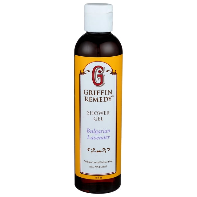 Gel de ducha Griffin Remedy - Aceites esenciales de lavanda calmantes naturales y aromaterapia orgánica MSM Sin parabenos Sin sulfatos 8 fl oz 1 unidad