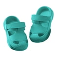 thumbnail image 4 of Boys Girls Toddler Cloud Wide Slides Soft Comfy Summer Shower Slippers Non-Slip Lightweight Beach Pool Sandals Quick Dry Indoor Outdoor Slip-On Shoes Gibobby,5,Yellow, 4 of 5