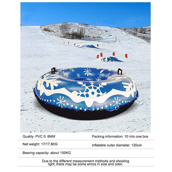 Onever Cercle de Ski avec Poignée Gonflable Cercle de Ski de Neige Tube Ski Épaissi Cercle de Taille Neige Ski d'Eau