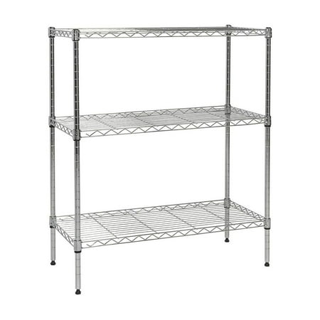 

HYYYYH Chrome 3-Shelf Wire Shelving with Wheels 14 x30 x36