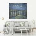 thumbnail image 3 of GZHJMY Starry Night over The Rhone Van Gogh Tapestries Wall Hanging Bedding Tapestry Aesthetic Tapestries for Bedroom Living Room Dorm Home Wall Decor 60" x 40" Horizontal Gift Decor, 3 of 7