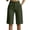 Army Green, variant on Women High Waist Straight Leg Tailored Bermuda Shorts Simple Design Office Style Knee Length Suit Shorts with Pockets Army Green S