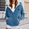 thumbnail image 2 of WILLBEST Sudadera de Invierno con Cremallera, Sudadera con Capucha y Estampado, Estilo Informal, Deportiva, Cómoda, Suave y Cálida, para Mujer XX-Grande, 2 of 5