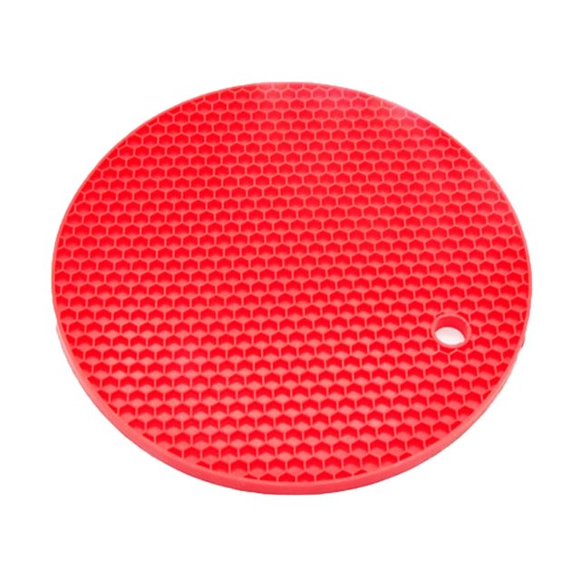 Tapis en Caoutchouc Antidérapant Résistant à la Chaleur Tapis en Caoutchouc Antidérapant Coussin de Dessous de Verre Rond Coloré Napperon Support de Pot Tapis en Silicone pour Table