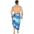 thumbnail image 2 of LA LEELA Men's Pareo Swim Trunk Swimwear Sarong Beach Wrap One Size Sky, Tie Dye Summer Vacation Aloha, 2 of 5