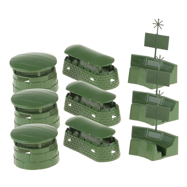9 Uds Mini Modelo Militar Juguete Bunkers Radar Modelo Conjunto Ejército Hombres Accesorios Sunnimix Juguete militar para niños