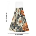 thumbnail image 6 of Yayeee Kitchen Hanging Hand Towels Set of 2 with Loop Bathroom Absorbent Tie Towel, Gray Floral Pattern, 6 of 7
