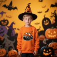 thumbnail image 6 of TBBCWWQY Kids Halloween Sweatshirt Monster Truck Pullover Boys Girls Unisex Crewneck Long Sleeve Shirt Tops Age 10T, 6 of 7