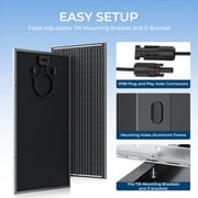 WERCHTAY 12V 100W Monocrystalline Solar Panel 2Pack 100W All Black Off-Grid RV Boat