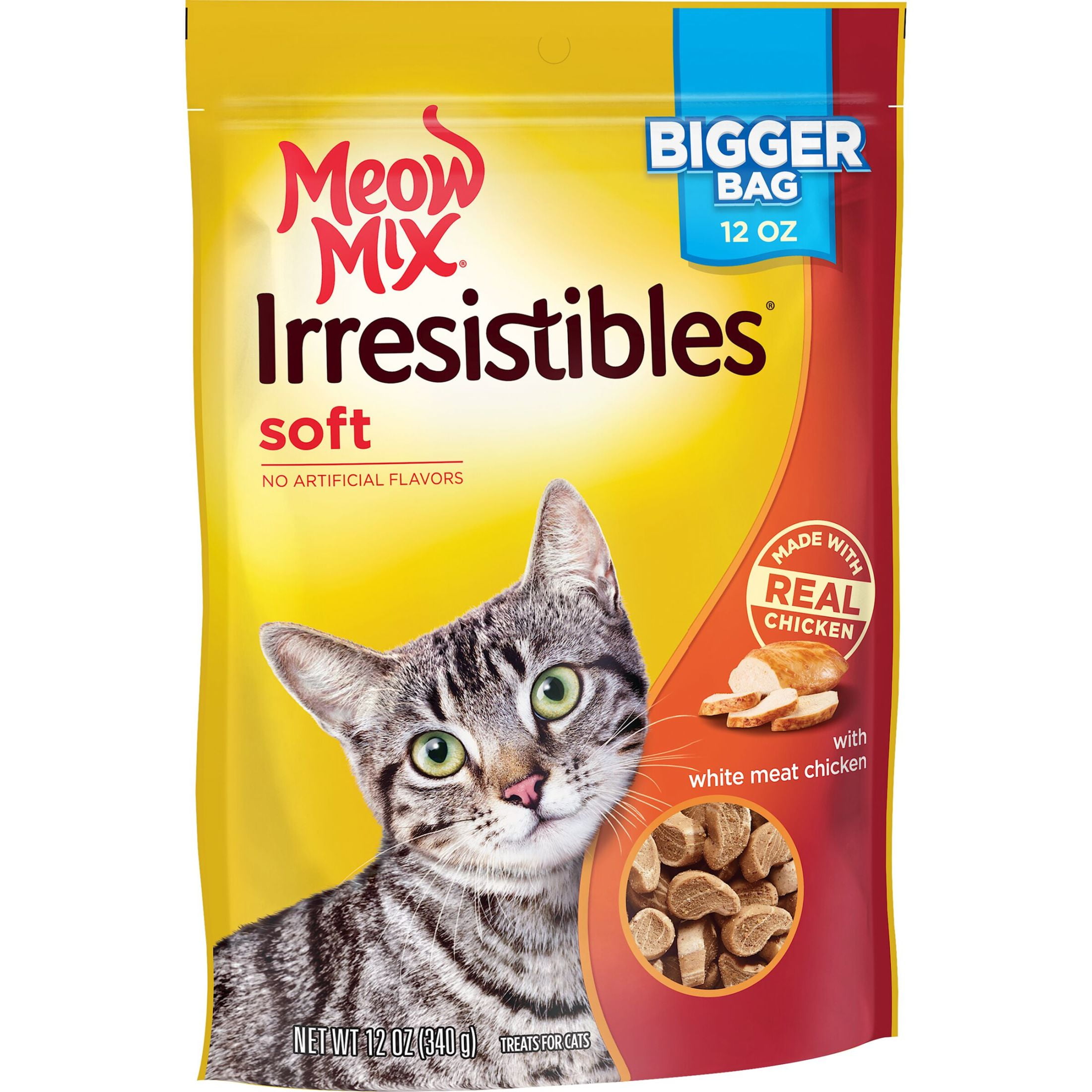 Meow Mix Irresistibles Cat Treats Soft with White Meat Chicken 12 Ounce Bag Walmart