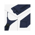 thumbnail image 3 of Men's 2" Skinny Slim Solid Color Adjustable Pre-Tied Satin Necktie Ties for Business Wedding One Size Dark Blue, 3 of 5