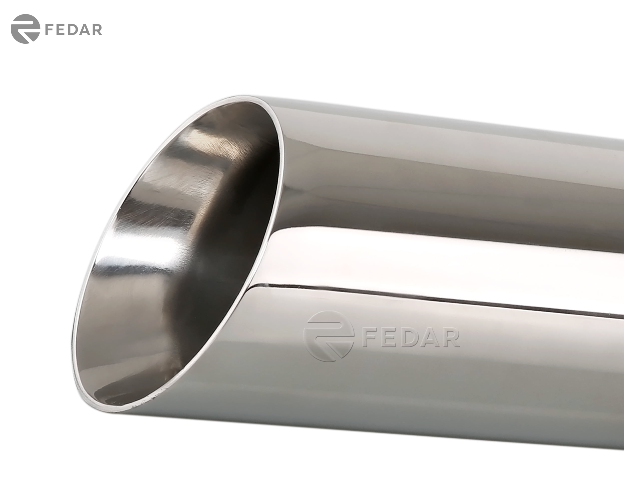 Exhaust Tip Tail Pipe Tailpipe 12 Long 2.5 Inlet 3.5 Outlet Dual Wall Angle Cut