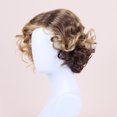 thumbnail image 3 of Peluca para Mujer con Cabello Corto Rizado Personalizada Esponjosa Castaño Dorado Degradado Rosa Peluca de Malla, 3 of 10