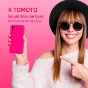 Compatible with iPhone Xs Max Case, Drop Protection Liquid Silicone Gel Rubber Full Body Bumper Cover with Soft Microfiber Shockproof Phone Case for iPhone Xs Max 6.5, Hot Pink