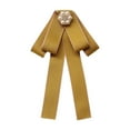 thumbnail image 1 of Broche de cinta de corbata de lazo, broche de collar de cuello de damas de moda, decoración de corbata de cuello elegante para blusa, camisa, traje, amarillo, 1 of 8