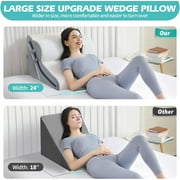 Wedge Pillow for Sleeping, Orthopedic Bed Wedge Pillow Set, 15-in-1 Adjustable Memory Foam Wedge Pillow Post Surgery, 9 &16 & 20 inch Height 3-in-1 Incline Pillows Wedges for Acid Reflux/Snoring