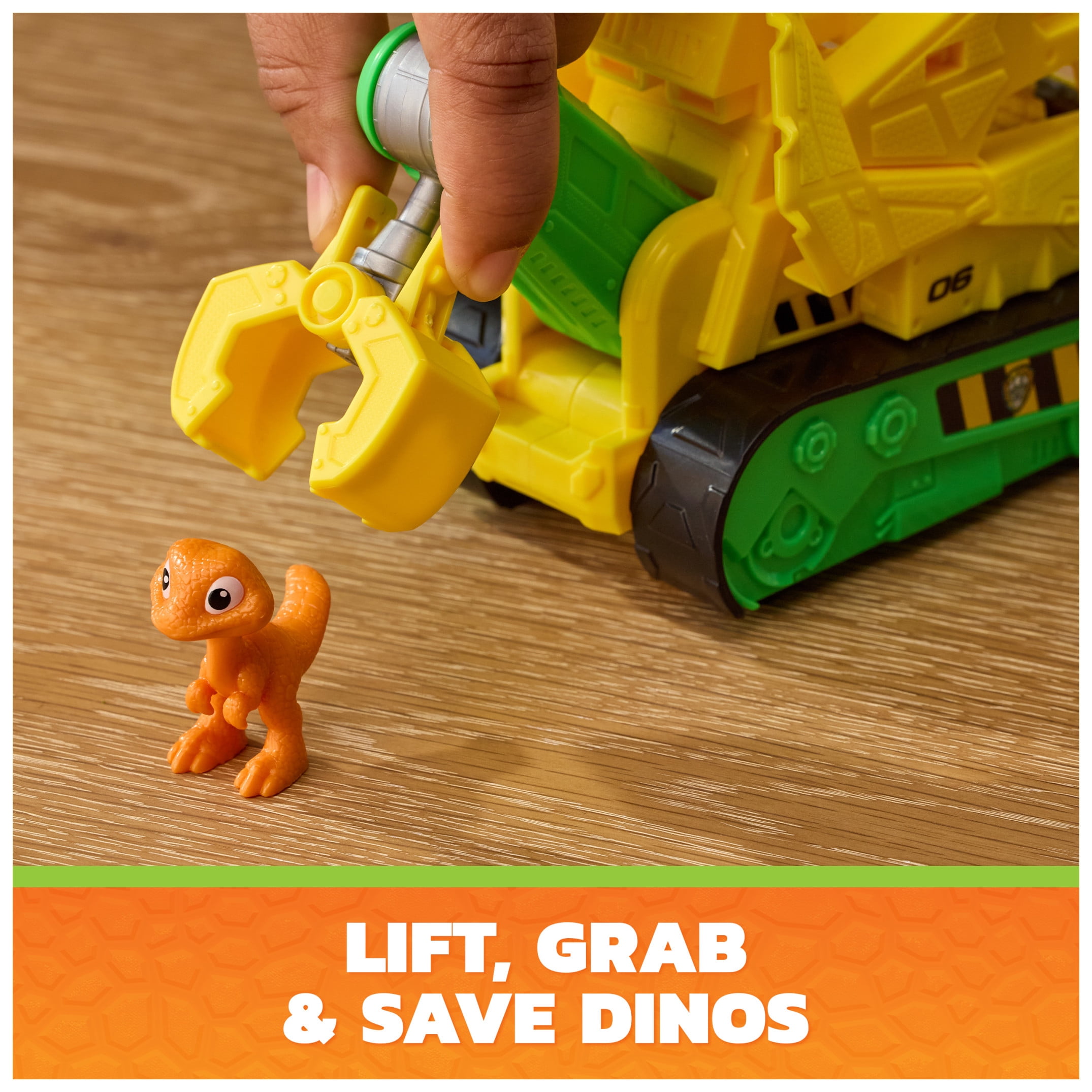 PAW Patrol: The Dino Movie Rubble Dino Rescue Bulldozer, Ages 3+
